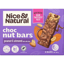 Nice & Natural Milk Choc Nut Bars Peanut & Almond 6 pack
