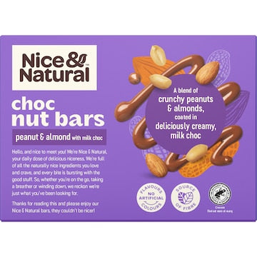 Nice & Natural Milk Choc Nut Bars Peanut & Almond 6 pack