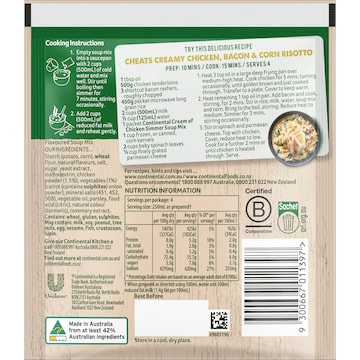 Continental Simmer Soup Cream Of Chicken 45g
