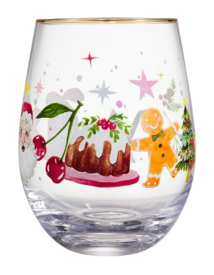 Fa la la Stemless Wine Glass 550ML Set of 2 Gift Boxed