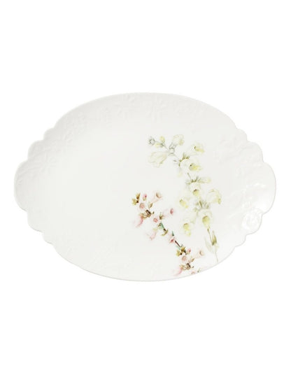 Royal Botanic Gardens Foxglove Scallop Oval Platter 37x23cm Gift Boxed