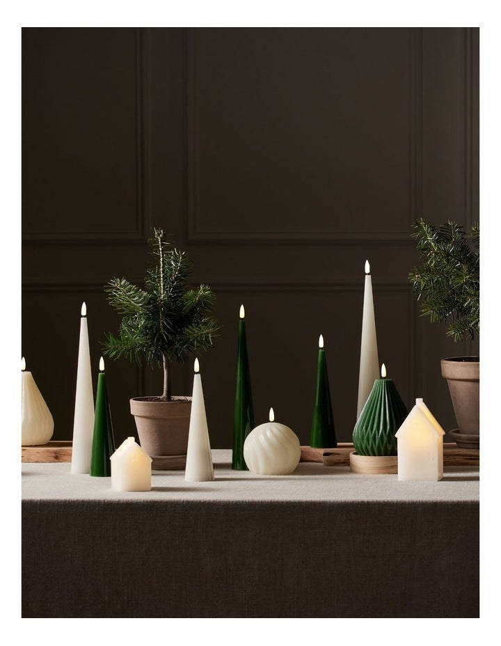 Let's Get Lit Christmas Round Candle Spiral 10cm Natural Gift Boxed