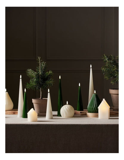Let's Get Lit Christmas Round Candle Spiral 10cm Natural Gift Boxed