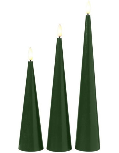 Let's Get Lit Christmas Candle Cone Pine Set of 3 Gift Boxed