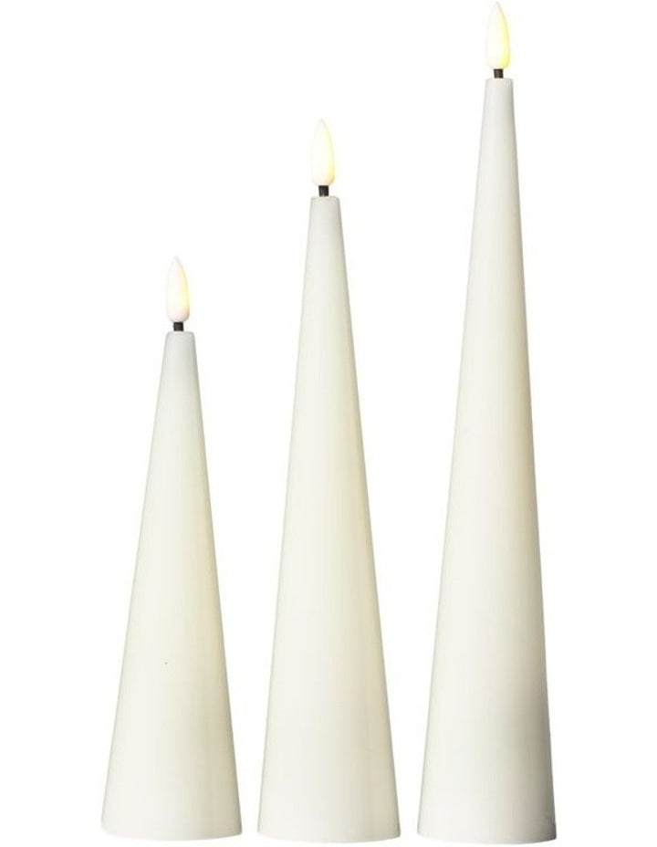 Let's Get Lit Christmas Candle Cone Natural Set of 3 Gift Boxed