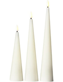 Let's Get Lit Christmas Candle Cone Natural Set of 3 Gift Boxed