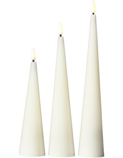 Let's Get Lit Christmas Candle Cone Natural Set of 3 Gift Boxed