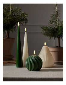 Let's Get Lit Christmas Candle Cone Natural Set of 3 Gift Boxed