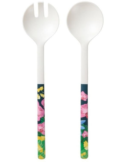 Tropical Twilight Melamine Salad Servers 30cm Set of 2