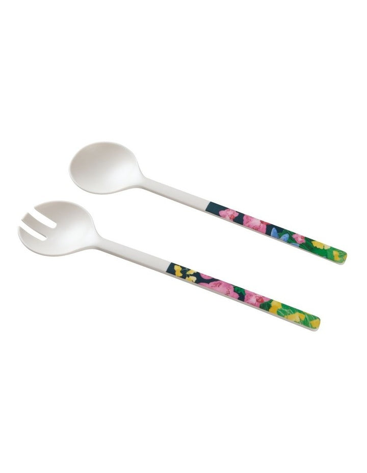 Tropical Twilight Melamine Salad Servers 30cm Set of 2