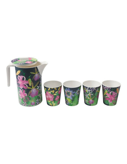 Tropical Twilight Melamine Jug And Tumbler Set of 5 Gift Boxed