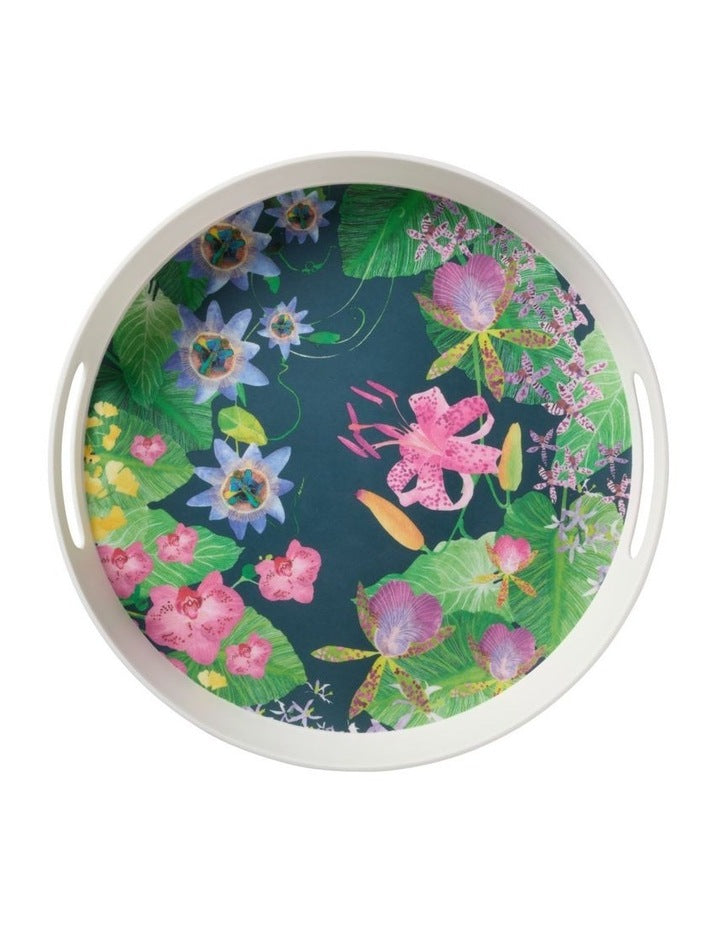 Tropical Twilight Melamine Round Serving Tray 35x5cm