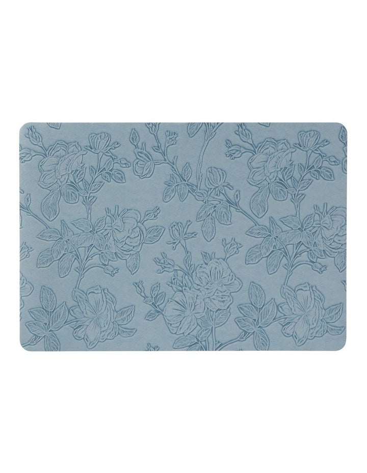 Table Accents Embossed Placemat 43x30cm Denim Floral