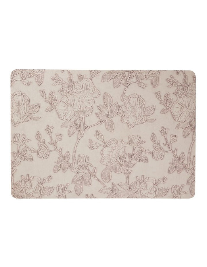 Table Accents Embossed Placemat 43x30cm Taupe Floral