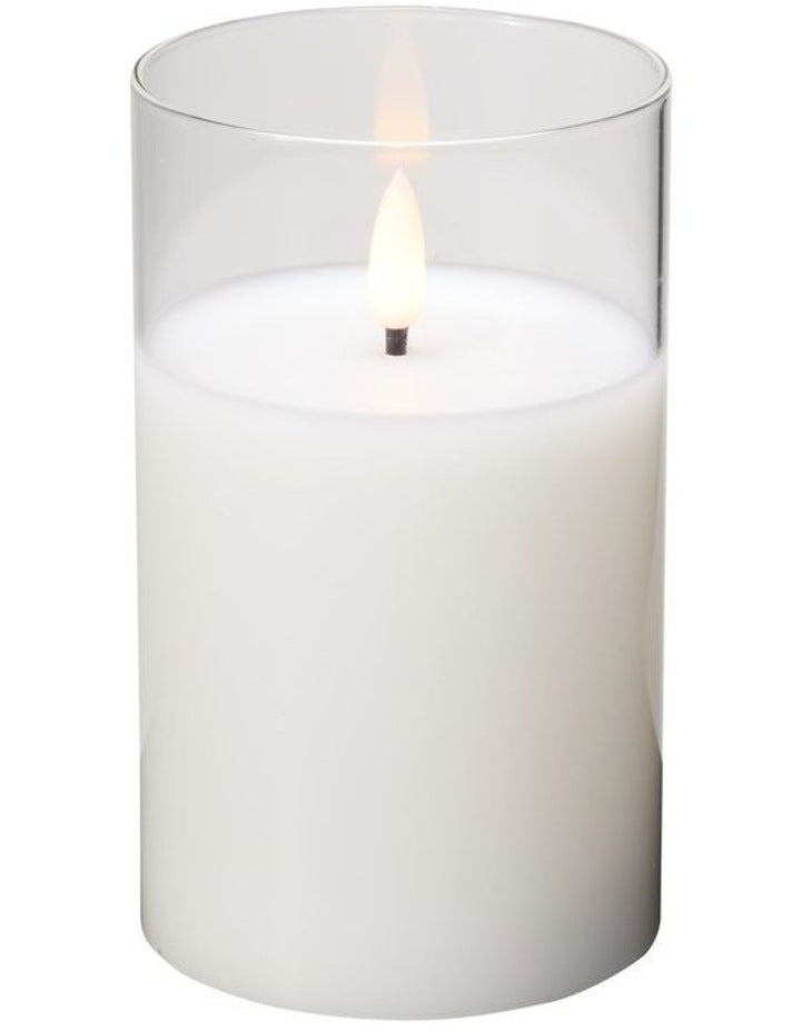 Let's Get Lit LED Flameless Candle Glass Hurricane Clear 12.5cm Gift Boxed