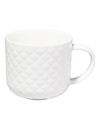 White Basics Mug 380ML Diamond Quilt
