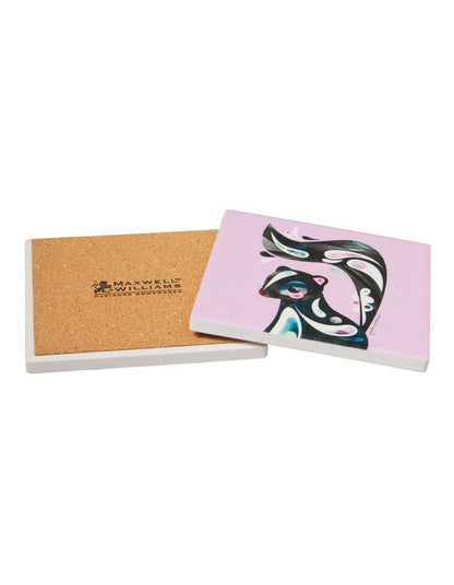 Pete Cromer Woodland Creatures Ceramic Square Coaster 10cm Skunk