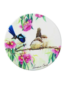 Katherine Castle Song of the South Ceramic Round Coaster 10cm Superb Fairy-wrens
