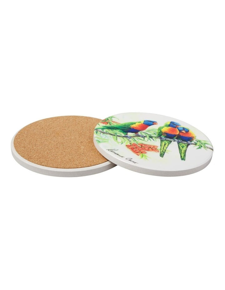 Katherine Castle Song of the South Ceramic Round Coaster 10cm Lorikeet