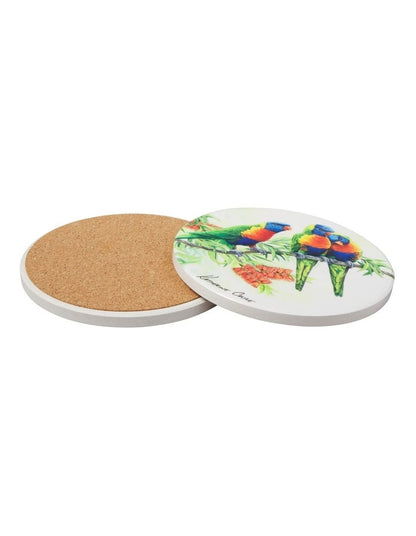 Katherine Castle Song of the South Ceramic Round Coaster 10cm Lorikeet