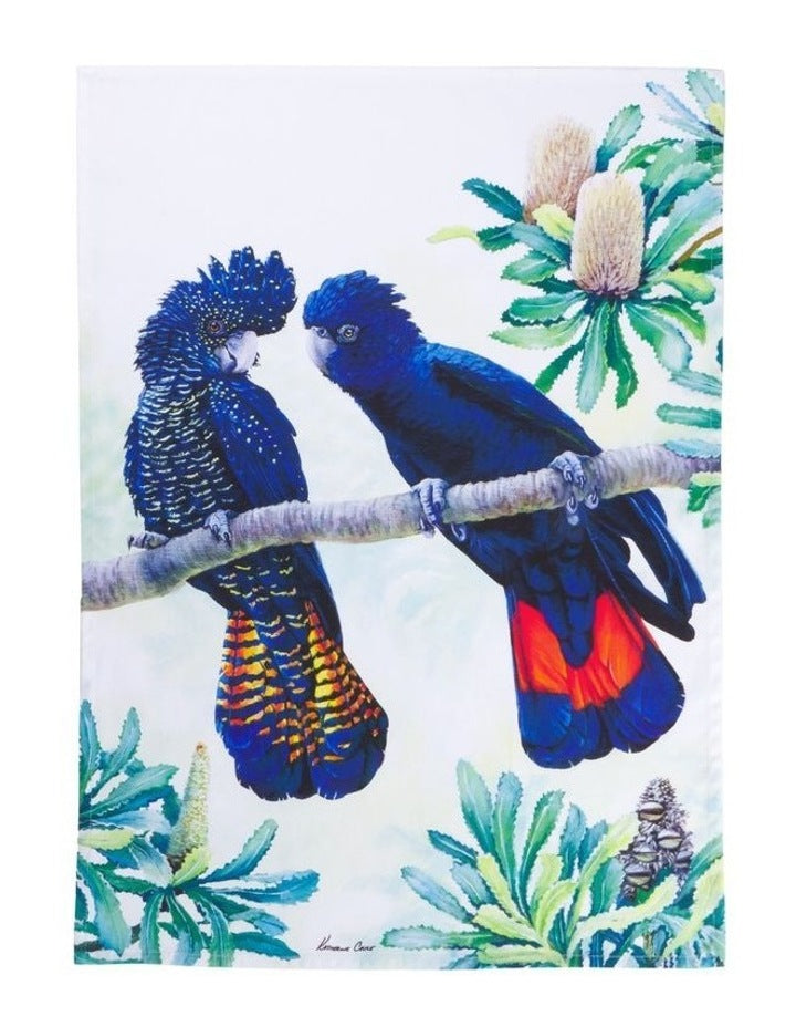 Katherine Castle Song of the South Tea Towel 50x70cm Black Cockatoo
