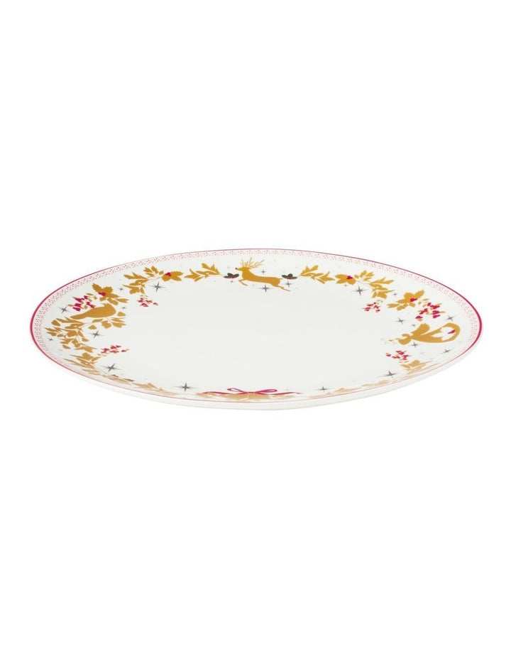 White Christmas 2026 Round Platter 35cm Gift Boxed