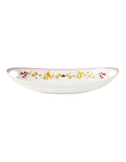 White Christmas 2026 Handled Oval Bowl 41.5x21.5x8cm Gift Boxed