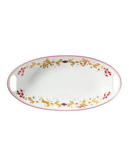 White Christmas 2026 Handled Oval Bowl 41.5x21.5x8cm Gift Boxed
