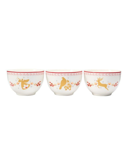 White Christmas 2026 Bowl 10.5x6cm Set of 3 Gift Boxed