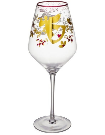White Christmas 2026 Wine Glass 500ML Set of 2 Gold Gift Boxed