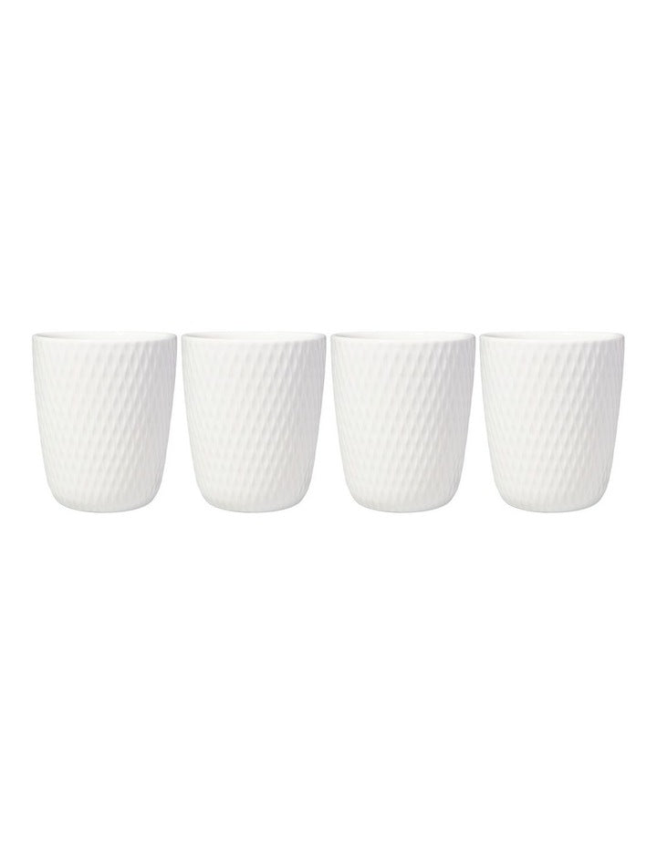 White Basics Diamonds Latte Cup 220ML Set of 4 Gift Boxed