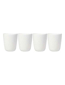 White Basics Diamonds Latte Cup 220ML Set of 4 Gift Boxed