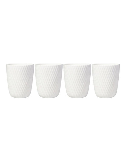 White Basics Diamonds Latte Cup 220ML Set of 4 Gift Boxed
