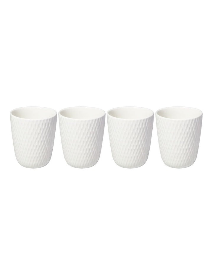 White Basics Diamonds Latte Cup 220ML Set of 4 Gift Boxed
