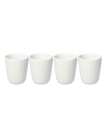 White Basics Diamonds Latte Cup 220ML Set of 4 Gift Boxed