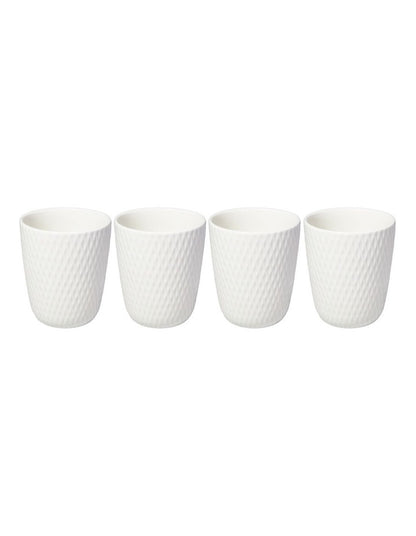 White Basics Diamonds Latte Cup 220ML Set of 4 Gift Boxed