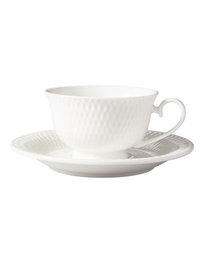 White Basics Diamonds Footed Demi Cup & Saucer 90ML