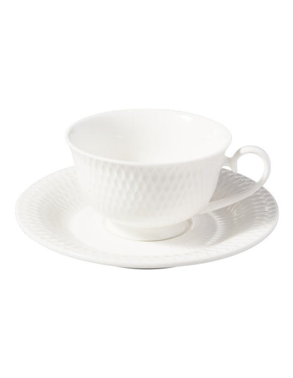 White Basics Diamonds Footed Demi Cup & Saucer 90ML
