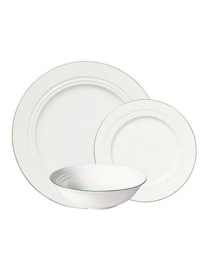 White Basics Edge Rim 12pc Dinner Set Gift Boxed