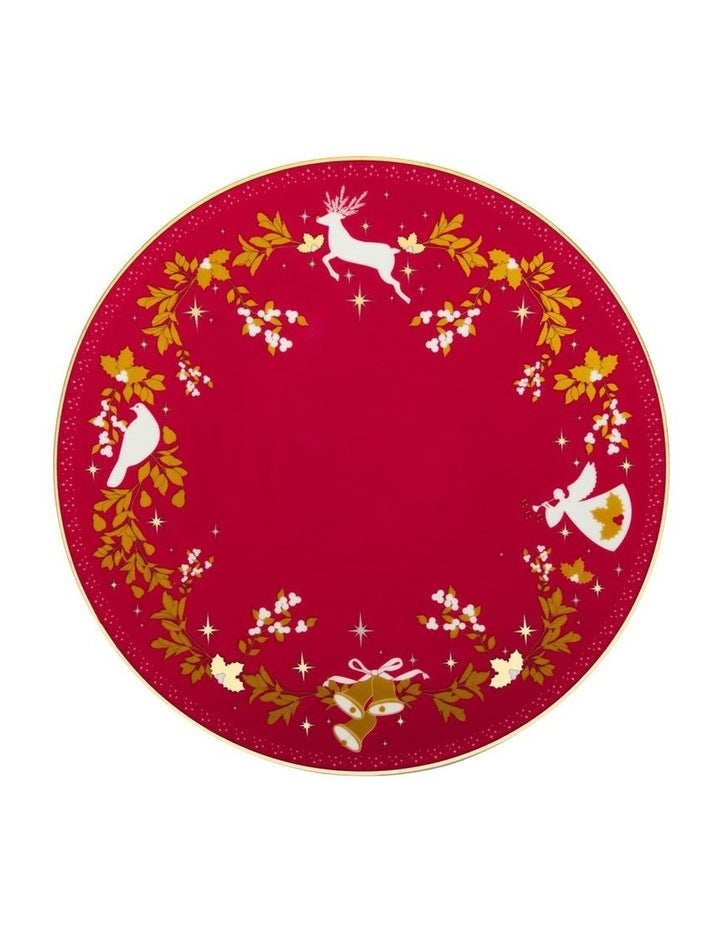White Christmas 2026 Footed Cake Stand 28cm Gift Boxed