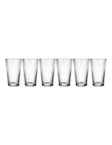 Maxwell & Wiliams Deco Rib Highball Glass 400ML Set of 6 Gift Boxed