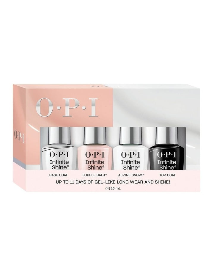 Infinite Shine French Manicure 4PC Gift Set - Base Coat, Bubble Bath, Alpine Snow, Top Coat 4x15ml
