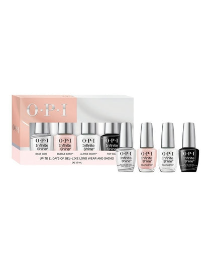 Infinite Shine French Manicure 4PC Gift Set - Base Coat, Bubble Bath, Alpine Snow, Top Coat 4x15ml