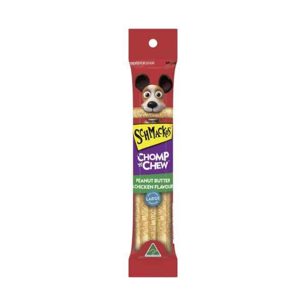 Chomp N Chew With Peanut Butter & Chicken Flavoured Dog Treat Large