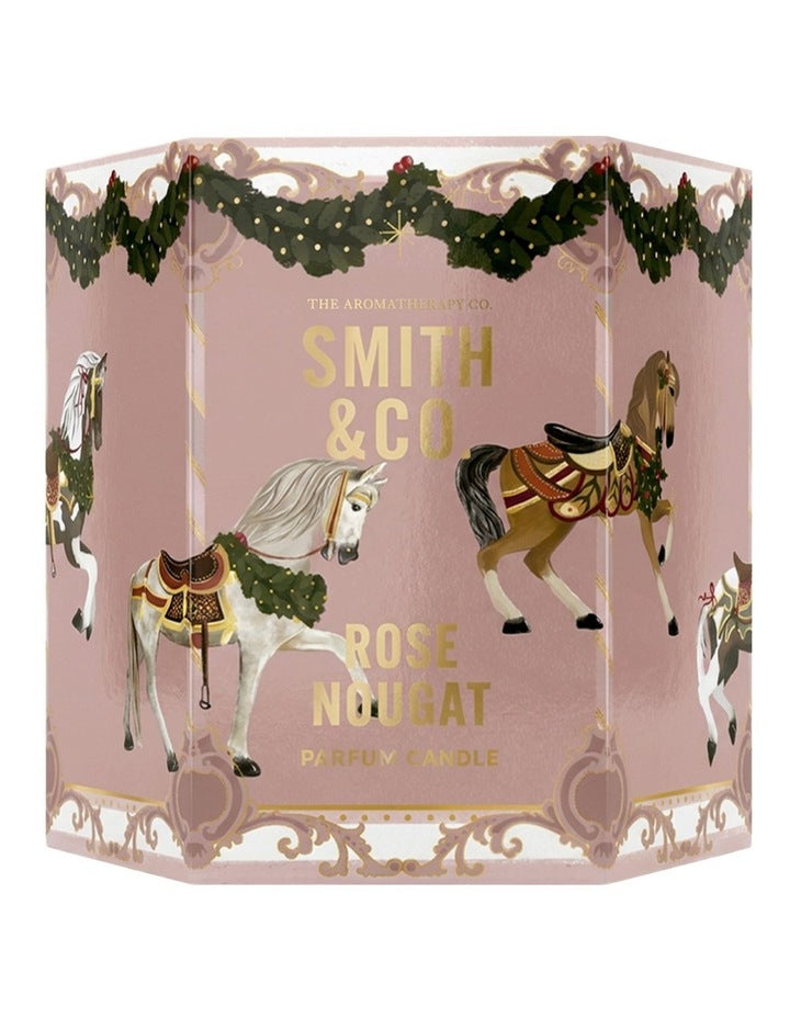 Smith & Co Festive Rose Nougat Candle 80g