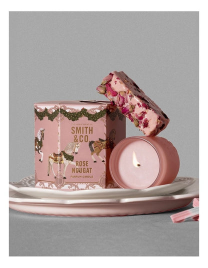 Smith & Co Festive Rose Nougat Candle 80g