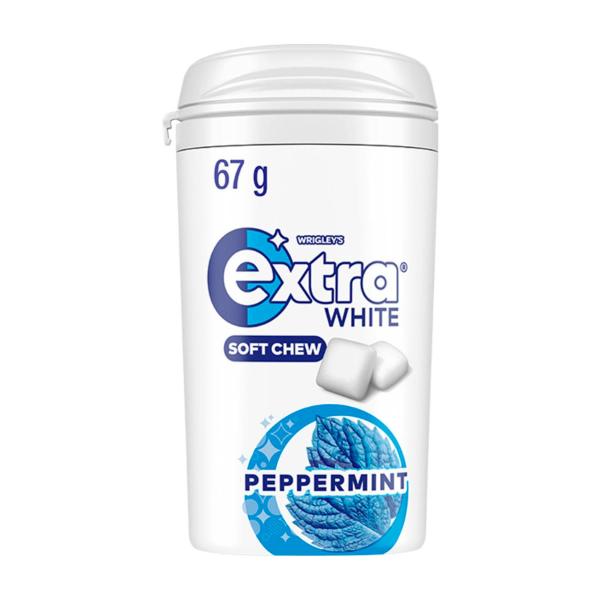EXTRA WHITE SOFT CHEW PEPPERMINT SUGAR FREE CHEWING GUM 67G