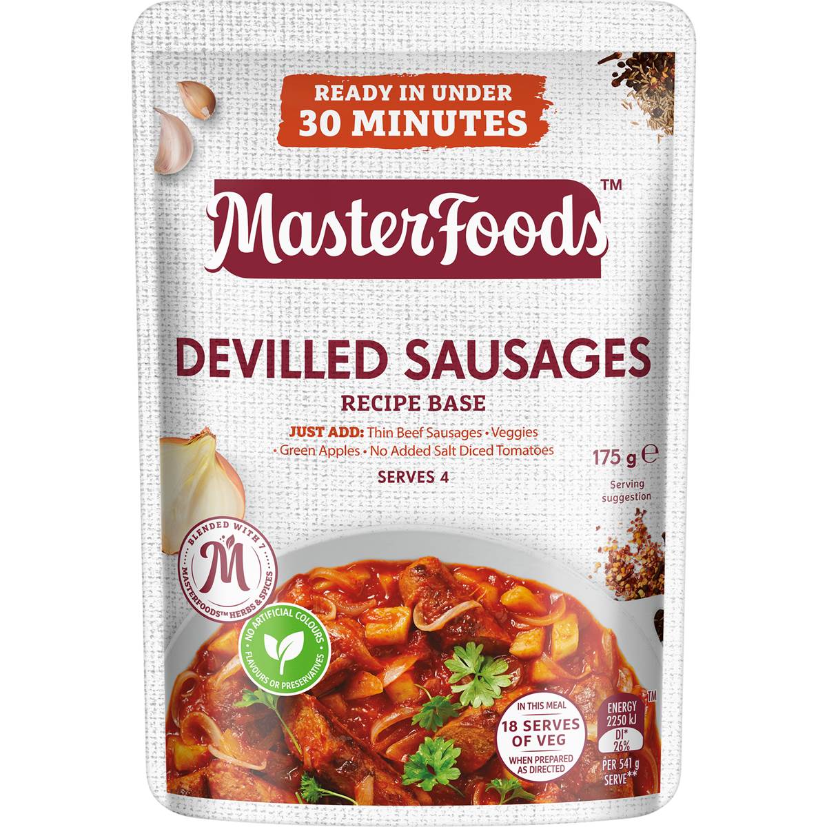 MasterFoods Devilled Sausages Recipe Base 175g