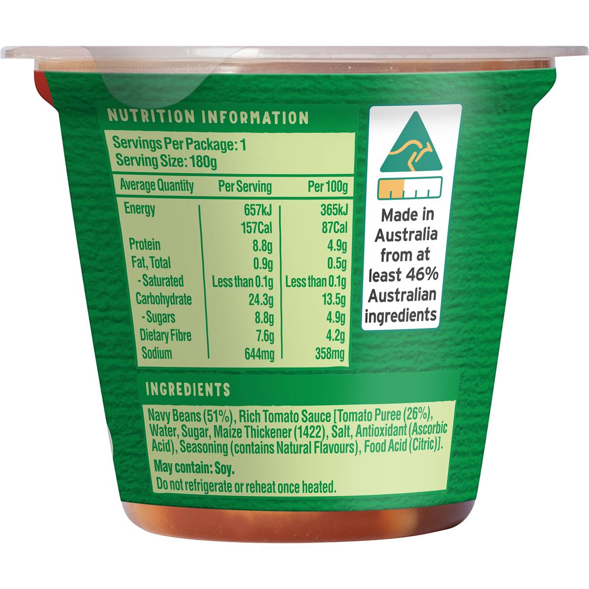 SPC Baked Beans Rich Tomato Snack Pot 180g