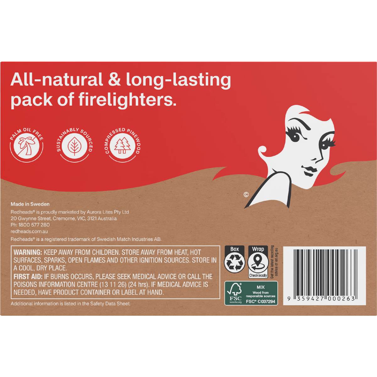 Redheads Natural Firelighter Cubes 64 Pack